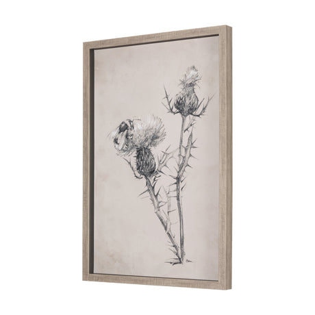 Thistle With Bumblebee Drawing IV Mercana Studio Hand Embellished Framed Art Print Matted under Glas from Mercana - Luna Furniture