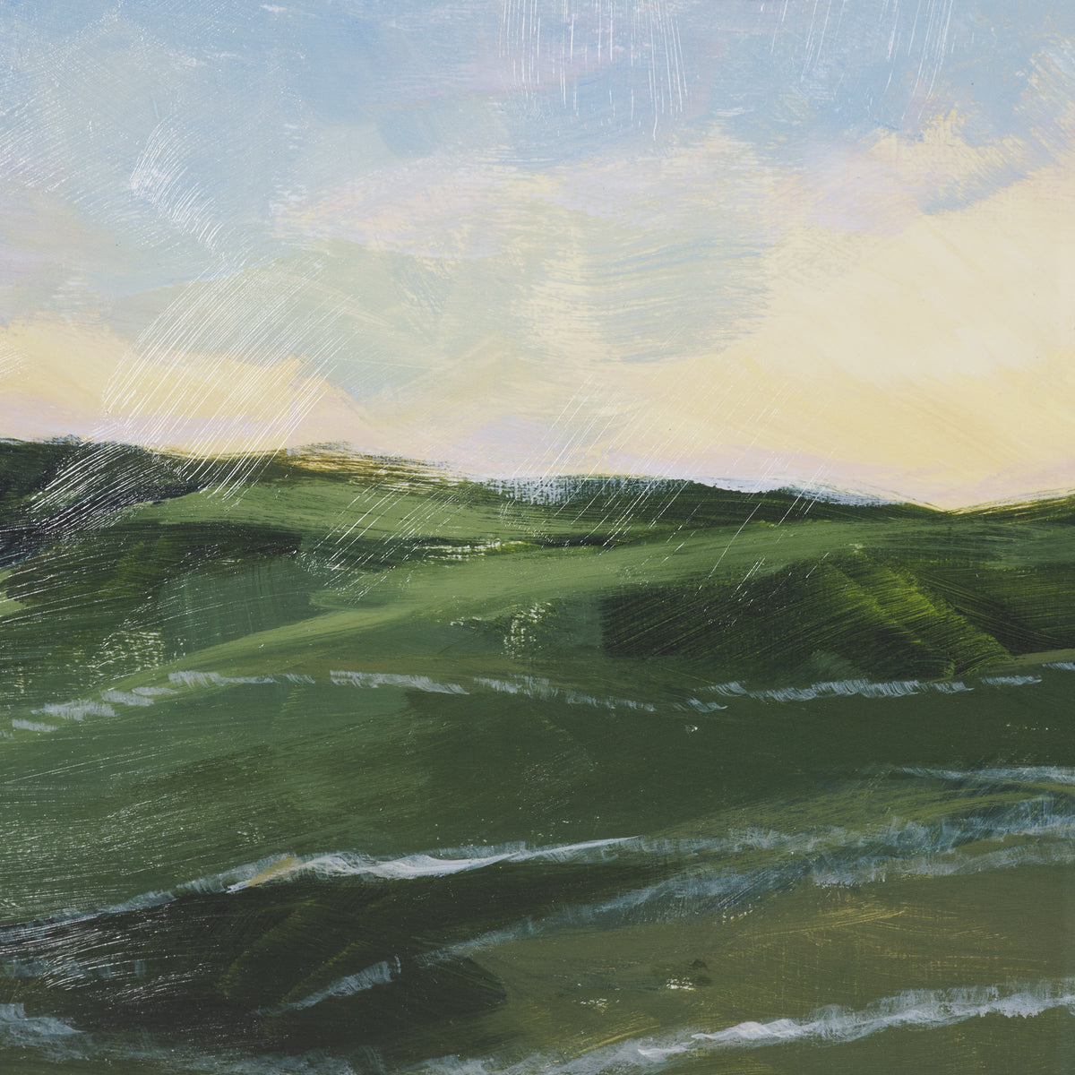 Sunrise Valley I by Mercana Studio a Hand Embellished Textured Framed Art Print Matted under Glass