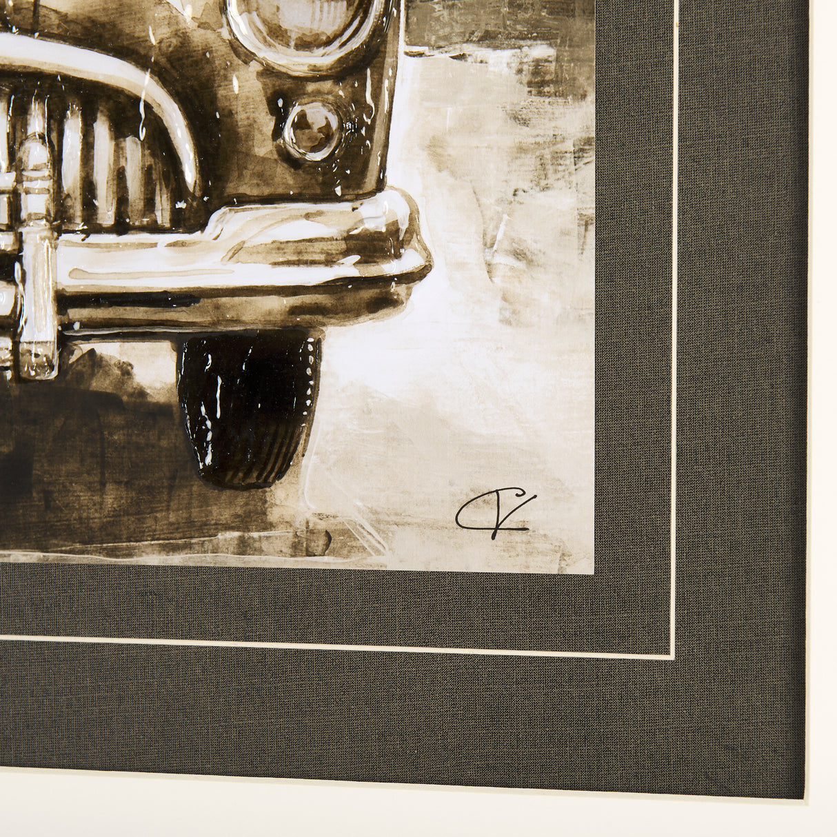 Vintage Car Picture III by Mercana Studio Hand Embellished Framed Art Print Matted under Glass from Mercana - Luna Furniture