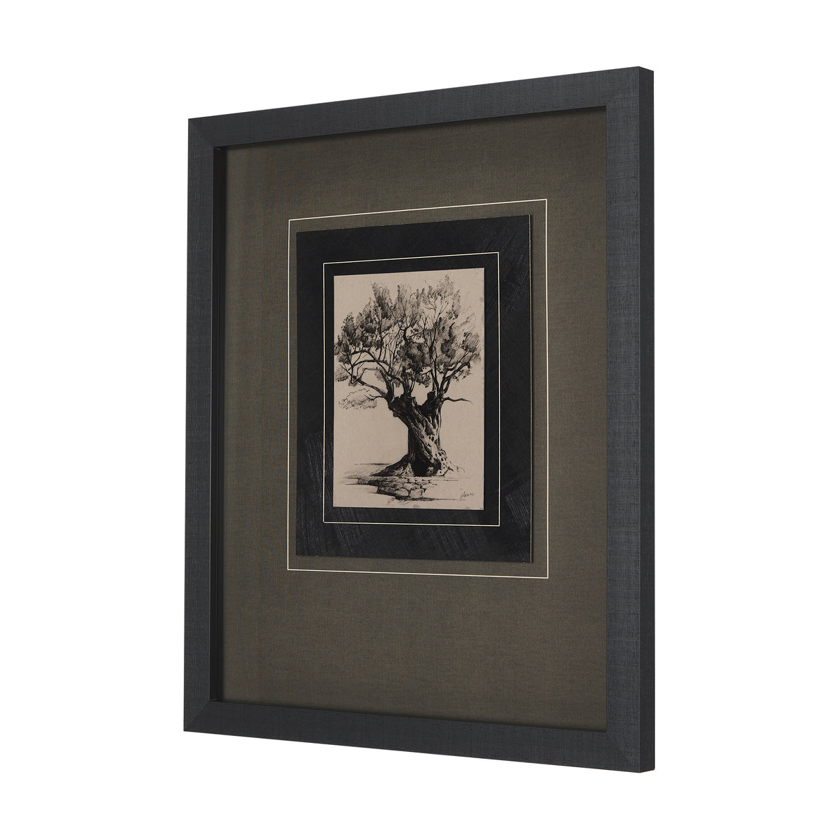 Tree Drawing I by Mercana Studio a Hand Embellished Textured Framed Art Print Matted under Glass from Mercana - Luna Furniture