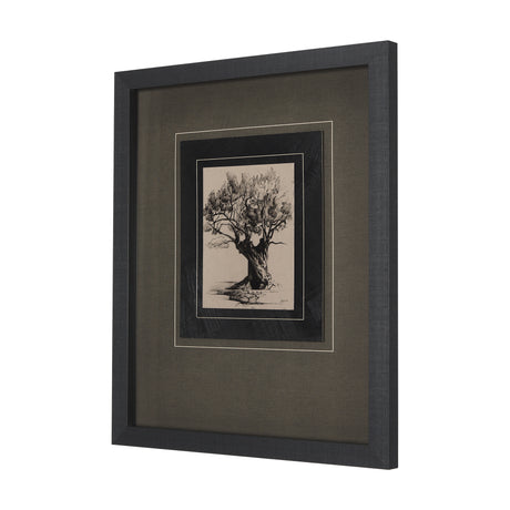 Tree Drawing I by Mercana Studio a Hand Embellished Textured Framed Art Print Matted under Glass from Mercana - Luna Furniture