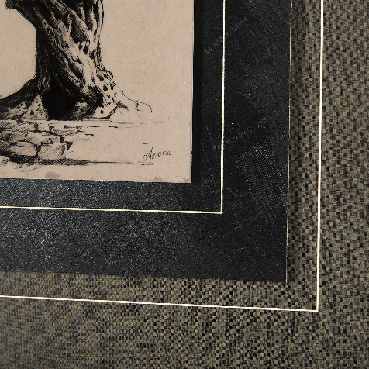 Tree Drawing I by Mercana Studio a Hand Embellished Textured Framed Art Print Matted under Glass from Mercana - Luna Furniture