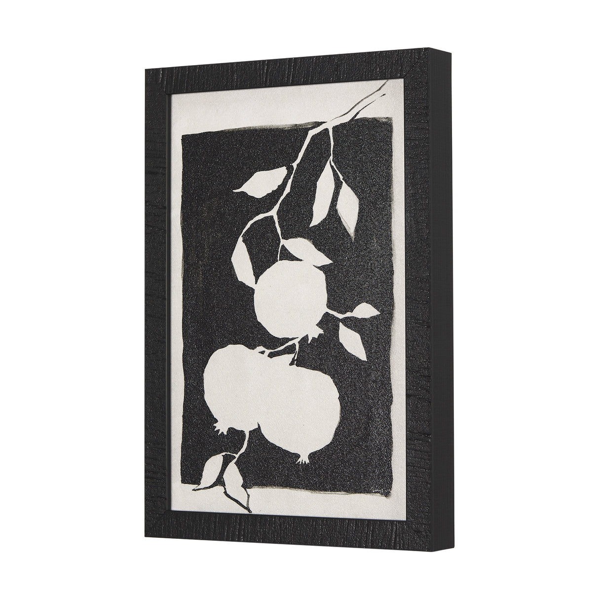 Pomegranate Branch Silhouette by Mercana Studio a Hand Embellished Textured Framed Art Print from Mercana - Luna Furniture