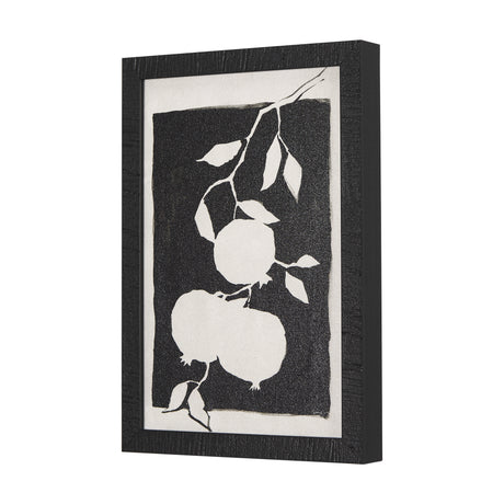 Pomegranate Branch Silhouette by Mercana Studio a Hand Embellished Textured Framed Art Print from Mercana - Luna Furniture