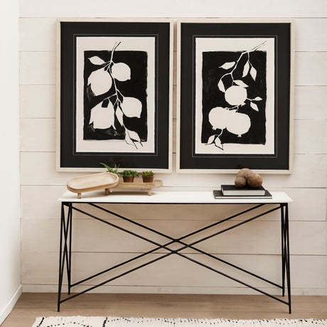 Pomegranate Branch Silhouette by Mercana Studio Hand Embellished Framed Art Print Matted under Glass from Mercana - Luna Furniture