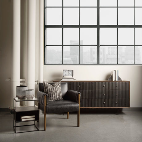Grace 70Wx18.5Lx31.25H Two-Tone Brown Solid Wood 6 Drawer Sideboard from Mercana - Luna Furniture