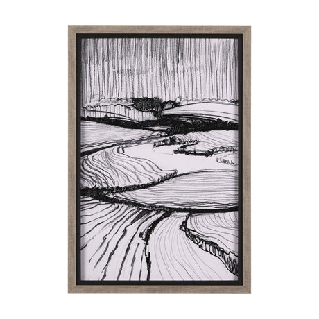 Rural Sketch-I by Mercana Studio a Hand Embellished Textured Framed Art Print from Mercana - Luna Furniture
