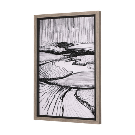 Rural Sketch-I by Mercana Studio a Hand Embellished Textured Framed Art Print from Mercana - Luna Furniture