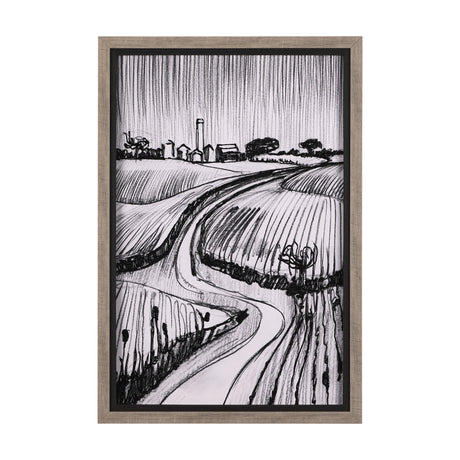Rural Sketch-II by Mercana Studio a Hand Embellished Textured Framed Art Print from Mercana - Luna Furniture