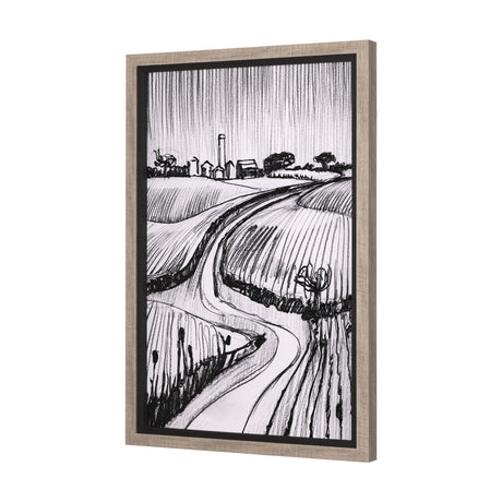Rural Sketch-II by Mercana Studio a Hand Embellished Textured Framed Art Print from Mercana - Luna Furniture