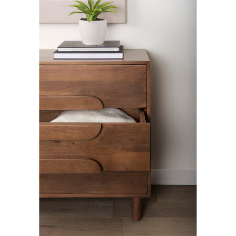 Astrid 36L x 17W x 30.3H Medium Brown Solid Wood 3 Drawer Cabinet from Mercana - Luna Furniture