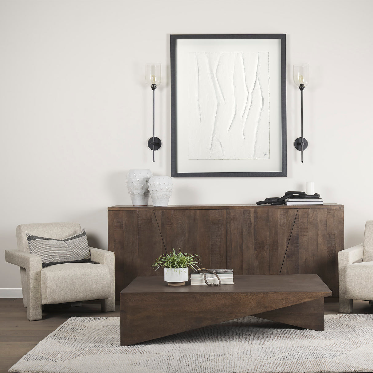 White Vines I by Studio M a handmade Original Framed 3D Textured Artwork under Glass from Mercana - Luna Furniture