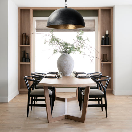 Trixie I Black Wooden Base w/ Dark Taupe Fabric Seat Dining Chair from Mercana - Luna Furniture