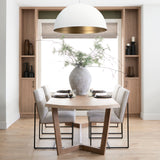 Stamford Beige Upholstered Seat w/ Wood Back, Black Metal Frame Dining Chair from Mercana - Luna Furniture