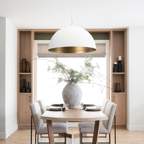 Juniper 36" Round White Dome Pendant Light from Mercana - Luna Furniture