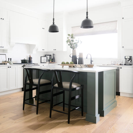 Trixie Black Wood Frame w/ Dark Taupe Fabric Seat Counter Stool from Mercana - Luna Furniture