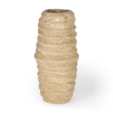 Kamli Small Beige Paper Mache Vase from Mercana - Luna Furniture