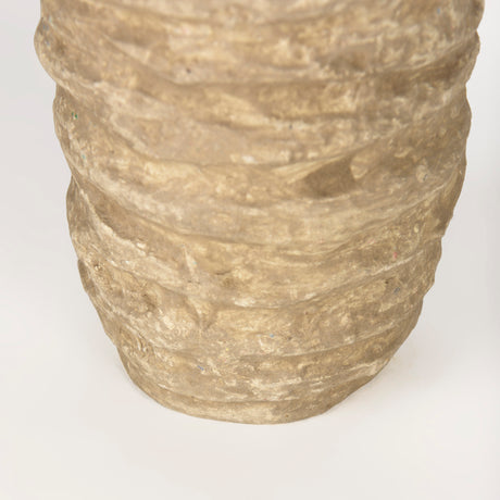 Kamli Small Beige Paper Mache Vase from Mercana - Luna Furniture