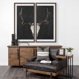 Deer Skull-L by Chris Dunker a Hand Embellished Textured Framed Art Print Matted under Glass from Mercana - Luna Furniture