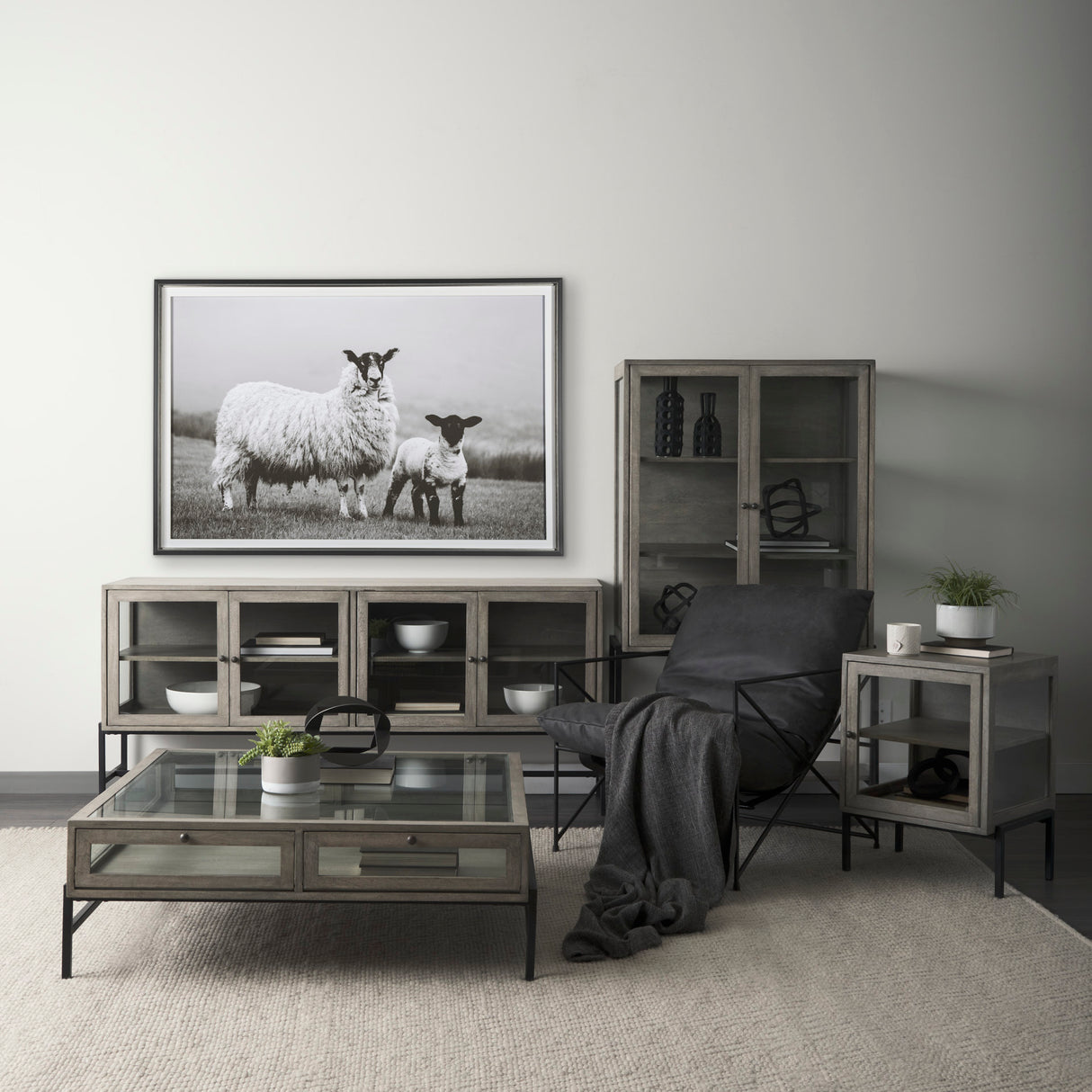 Islay Sheep I by Laura Marshall a Framed Photo Art Print Matted under Glass from Mercana - Luna Furniture