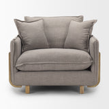 Roy II Flint Gray Upholstered and Brown Wood Frame Arm Chair from Mercana - Luna Furniture