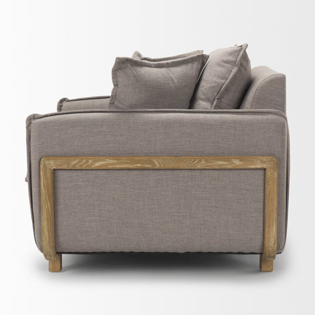 Roy II Flint Gray Upholstered and Brown Wood Frame Arm Chair from Mercana - Luna Furniture