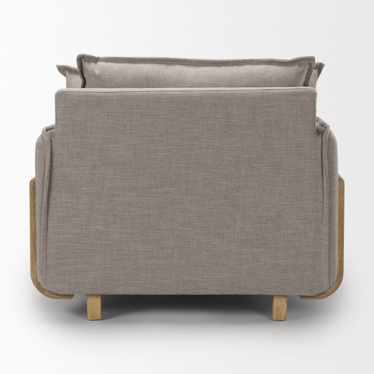 Roy II Flint Gray Upholstered and Brown Wood Frame Arm Chair from Mercana - Luna Furniture