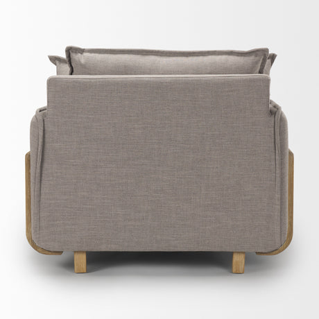 Roy II Flint Gray Upholstered and Brown Wood Frame Arm Chair from Mercana - Luna Furniture