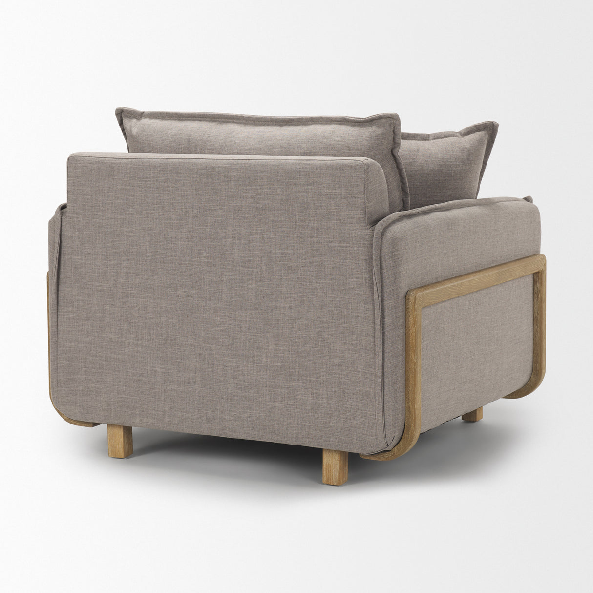 Roy II Flint Gray Upholstered and Brown Wood Frame Arm Chair from Mercana - Luna Furniture