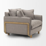 Roy II Flint Gray Upholstered and Brown Wood Frame Arm Chair from Mercana - Luna Furniture