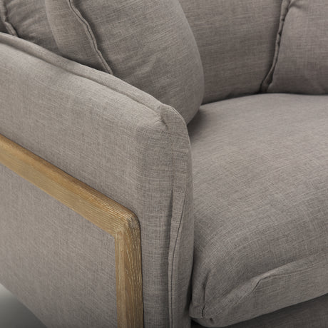 Roy II Flint Gray Upholstered and Brown Wood Frame Arm Chair from Mercana - Luna Furniture