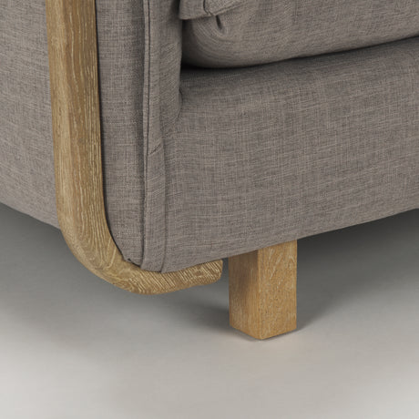 Roy II Flint Gray Upholstered and Brown Wood Frame Arm Chair from Mercana - Luna Furniture
