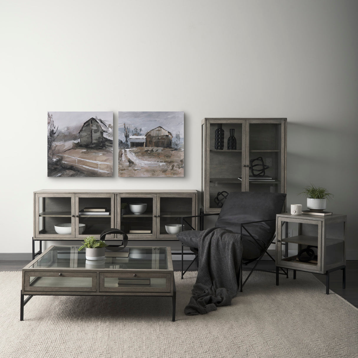 Late Autumn in Countryside II by Mercana Studio a Hand Embellished Textured Canvas from Mercana - Luna Furniture