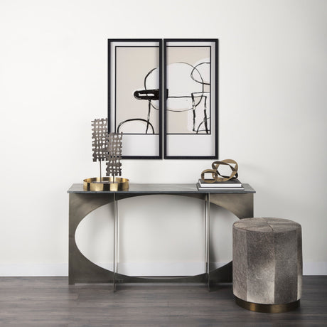Neutral Shapes I by Mercana Studio a Hand Embellished Textured Framed Art Print Matted under Glass from Mercana - Luna Furniture