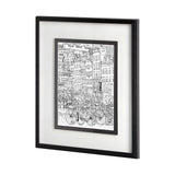 B&W City Scene I by Melissa Wang a Hand Embellished Textured Framed Art Print Matted under Glass from Mercana - Luna Furniture