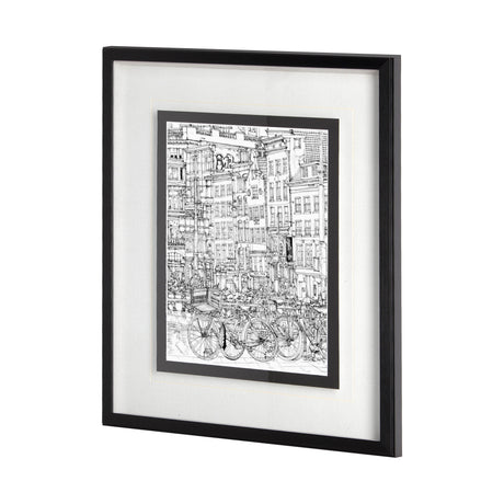 B&W City Scene I by Melissa Wang a Hand Embellished Textured Framed Art Print Matted under Glass from Mercana - Luna Furniture