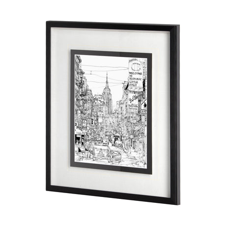 B&W City Scene II by Melissa Wang a Hand Embellished Textured Framed Art Print Matted under Glass from Mercana - Luna Furniture