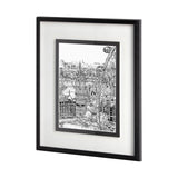B&W City Scene IV by Melissa Wang a Hand Embellished Textured Framed Art Print Matted under Glass from Mercana - Luna Furniture