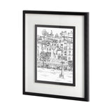 B&W City Scene V by Melissa Wang a Hand Embellished Textured Framed Art Print Matted under Glass from Mercana - Luna Furniture