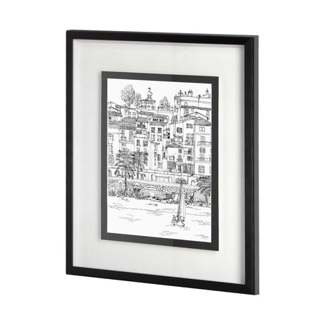 B&W City Scene V by Melissa Wang a Hand Embellished Textured Framed Art Print Matted under Glass from Mercana - Luna Furniture