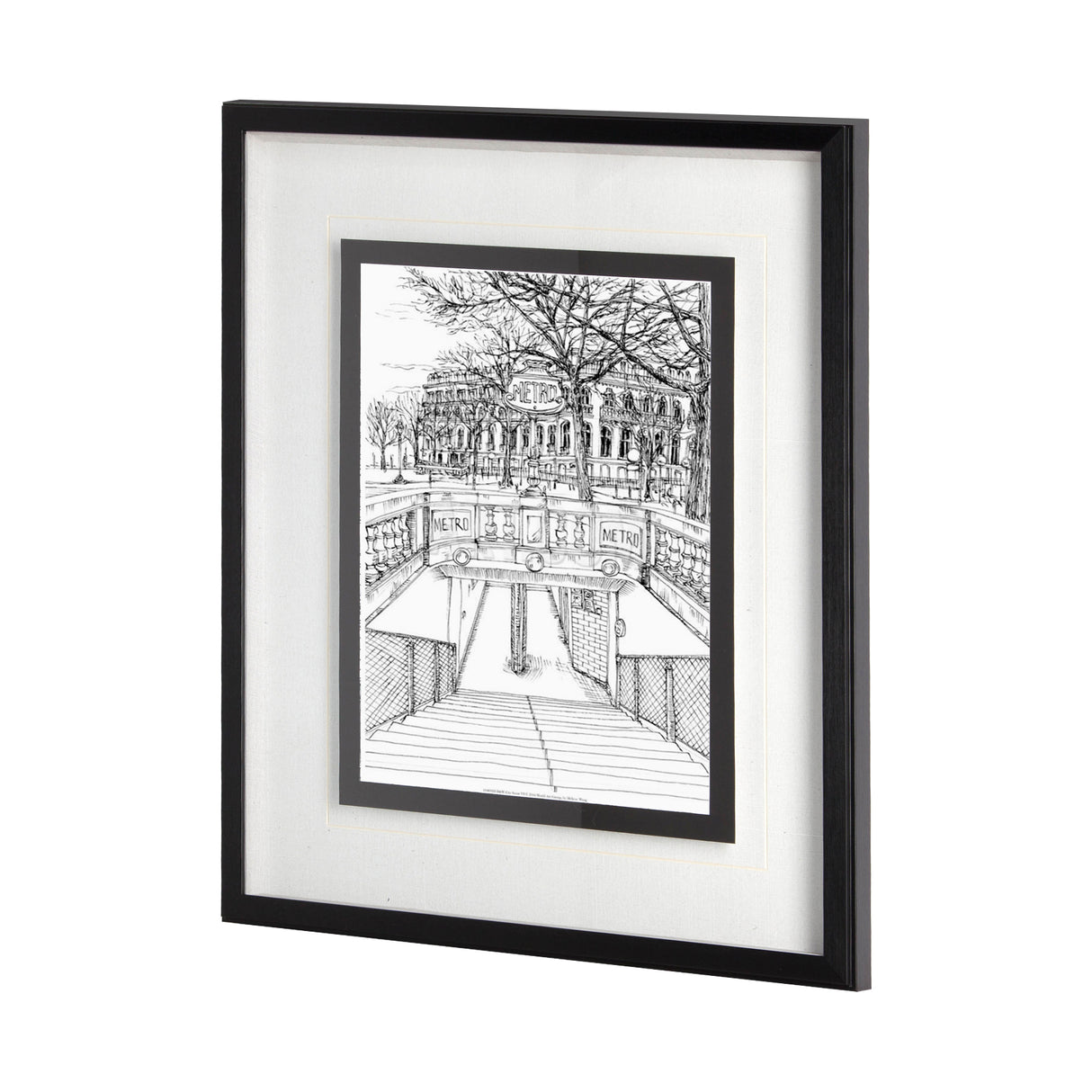 B&W City Scene VI by Melissa Wang a Hand Embellished Textured Framed Art Print Matted under Glass from Mercana - Luna Furniture