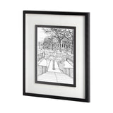 B&W City Scene VI by Melissa Wang a Hand Embellished Textured Framed Art Print Matted under Glass from Mercana - Luna Furniture