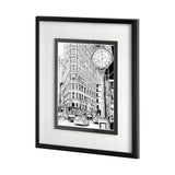 B&W City Scene VII by Melissa Wang a Hand Embellished Textured Framed Art Print Matted under Glass from Mercana - Luna Furniture