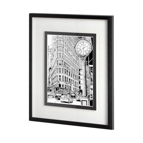 B&W City Scene VII by Melissa Wang a Hand Embellished Textured Framed Art Print Matted under Glass from Mercana - Luna Furniture