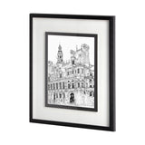 B&W City Scene VIII by Melissa Wang a Hand Embellished Textured Framed Art Print Matted under Glass from Mercana - Luna Furniture