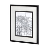 B&W City Scene IX by Melissa Wang a Hand Embellished Textured Framed Art Print Matted under Glass from Mercana - Luna Furniture