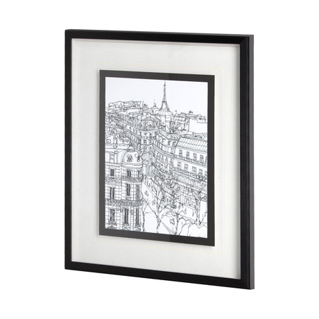 B&W City Scene IX by Melissa Wang a Hand Embellished Textured Framed Art Print Matted under Glass from Mercana - Luna Furniture