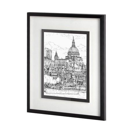 B&W City Scene X by Melissa Wang a Hand Embellished Textured Framed Art Print Matted under Glass from Mercana - Luna Furniture