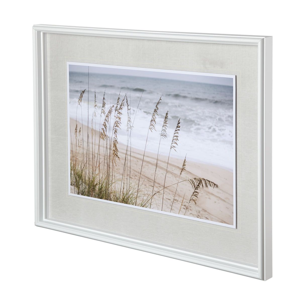 Silver Seagrass by Marlana Semenza a Hand Embellished Textured Framed Photo Art Print Matted under G from Mercana - Luna Furniture