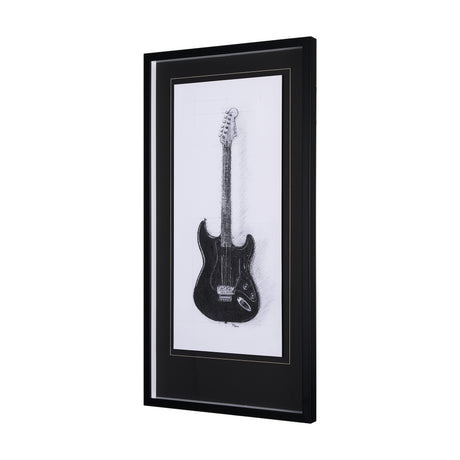 Guitar I by Mercana Studio a Hand Embellished Textured Framed Art Print Matted under Glass from Mercana - Luna Furniture